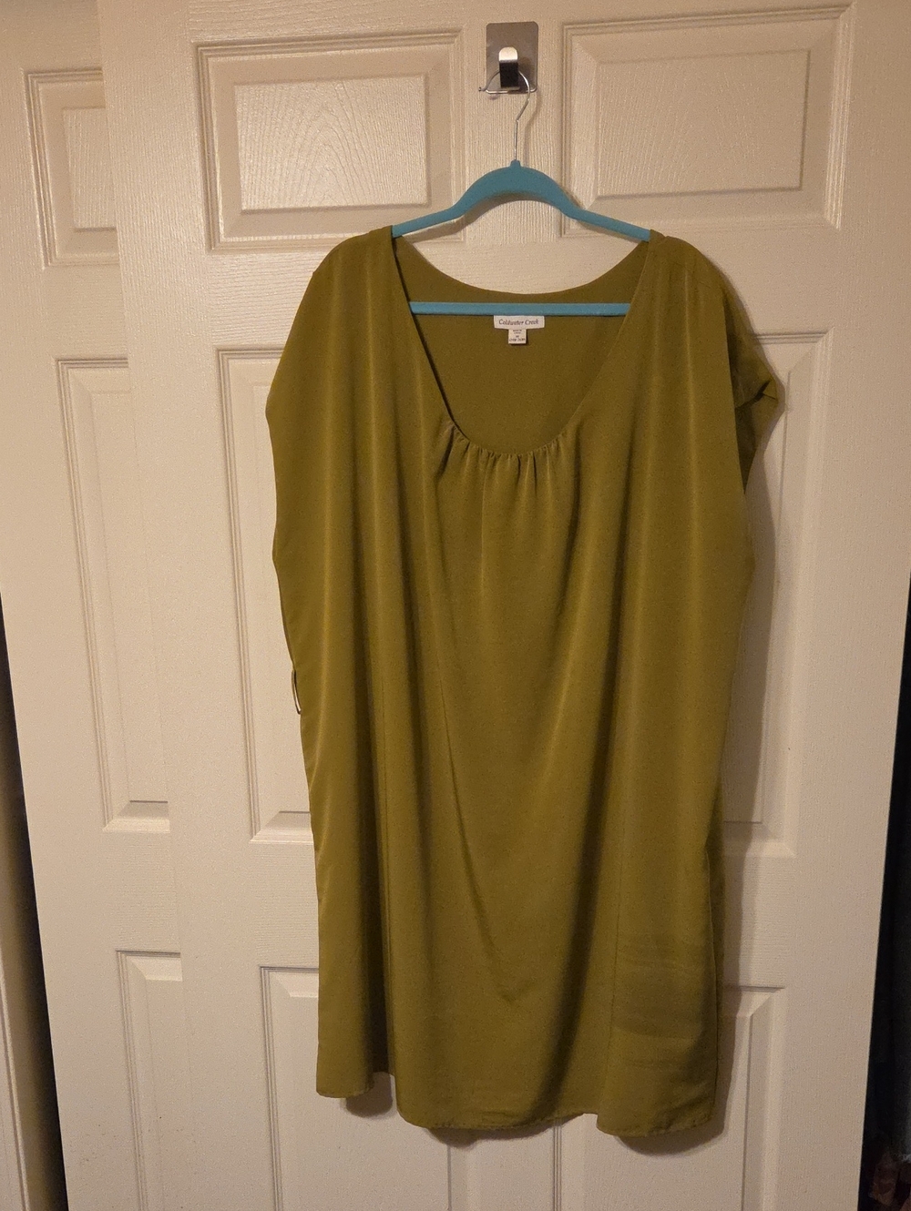 Coldwater Creek Olive Scoop-Neck Lined Dress
